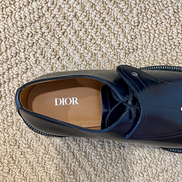 DIOR MENS Derby Saddle Shoes Calfskin Leather Black. Size 9M - Picture 4 of 6